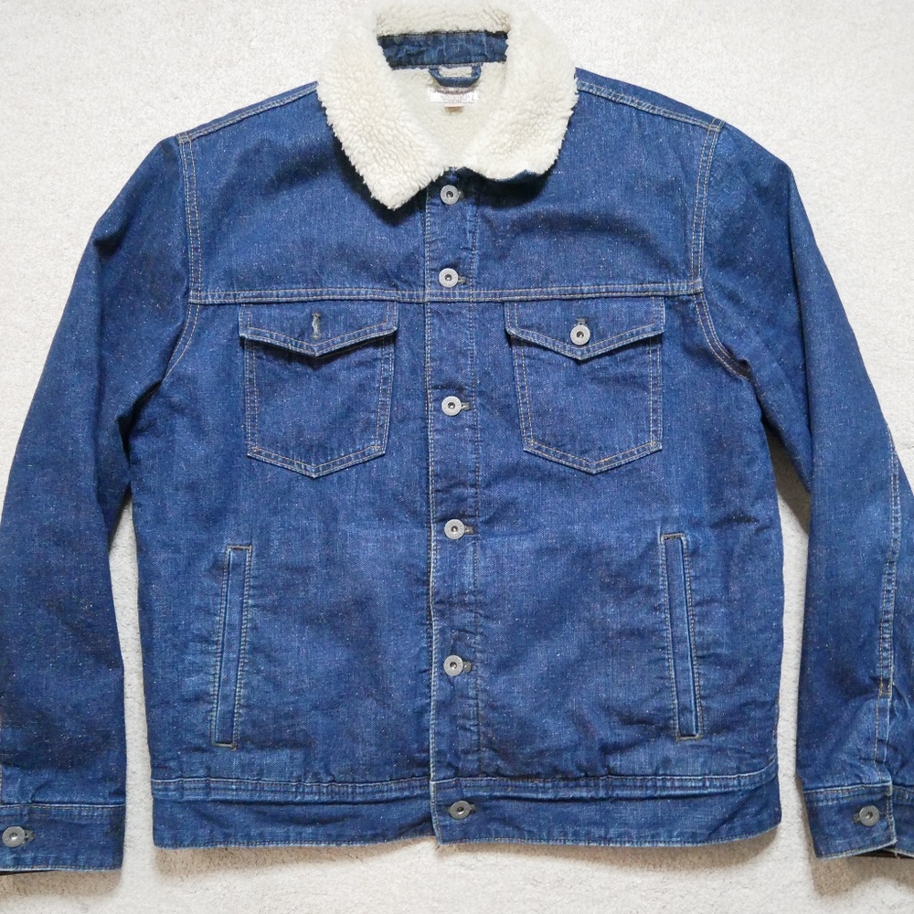 J.Crew Wallace & Barnes Sherpa Denim Trucker Jacket Large
